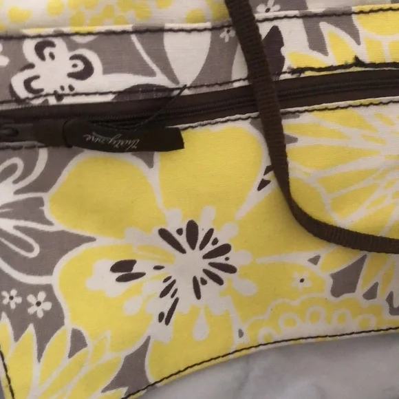 thirty one large spring Floral Yellow and Brown Tote Bag - Picture 8 of 11